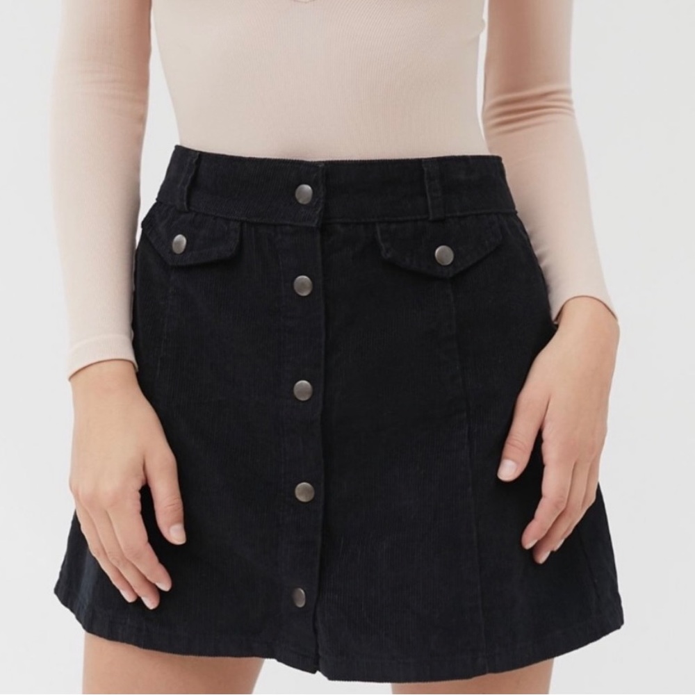Urban Outfitters BDG Selma Corduroy Button Front Mini Skirt
